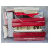 Collection of Christmas Holiday Greeting Cards in Storage Containers