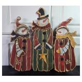 Collection of Holiday Decor Including Snowmen and Christmas Trees