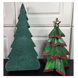 Collection of Holiday Decor Including Snowmen and Christmas Trees