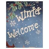 Assorted Christmas Decor Including Ornament, Centerpiece, and Banners