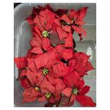 Set of 4 Artificial Poinsettia Plants with Green Wrap
