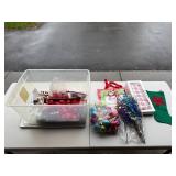Assorted Holiday Decorations Collection with Ornaments and Stocking