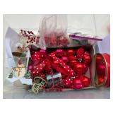 Assorted Holiday Decorations Collection with Ornaments and Stocking