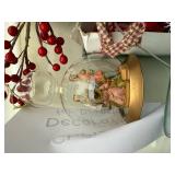 Assorted Holiday Decorations Collection with Ornaments and Stocking