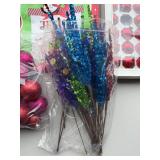 Assorted Holiday Decorations Collection with Ornaments and Stocking