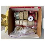 Holiday Decoration Collection with Ribbons, Ornaments, and Angel Chimes