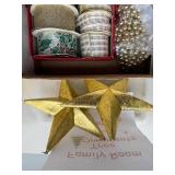 Holiday Decoration Collection with Ribbons, Ornaments, and Angel Chimes