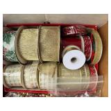 Holiday Decoration Collection with Ribbons, Ornaments, and Angel Chimes