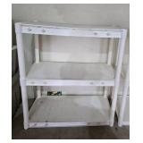 Set of 2 White Plastic 3-Shelf Storage Units