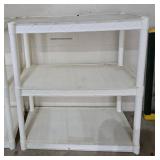 Set of 2 White Plastic 3-Shelf Storage Units