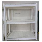 Set of 2 White Plastic 3-Shelf Storage Units