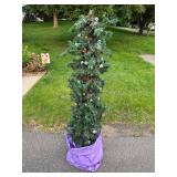 7-Foot Pre-Lit Artificial Christmas Tree with Decorations