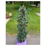 7-Foot Pre-Lit Artificial Christmas Tree with Decorations