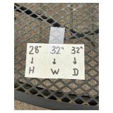 Set of 2 Outdoor Metal Tables - Black Mesh & Red Steel Designs