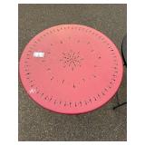 Set of 2 Outdoor Metal Tables - Black Mesh & Red Steel Designs