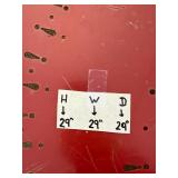 Set of 2 Outdoor Metal Tables - Black Mesh & Red Steel Designs