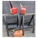 SAW HORSES AND GAS CANS