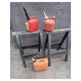 SAW HORSES AND GAS CANS