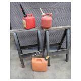 SAW HORSES AND GAS CANS