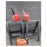 SAW HORSES AND GAS CANS
