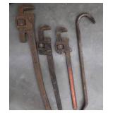 PIPE WRENCHES AND CROW BAR