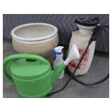 PLANTER AND VARIOUS GARDENING ASSESORIES