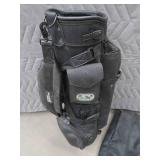 SET OF GOLF CLUBS W/ LEATHER GOLF BAG