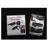 GOLF RANGE FINDER AND MONOGRAM SET