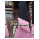 ANTIQUE ? / VINTAGE? GLASS BALL CLAW FOOT STOOL