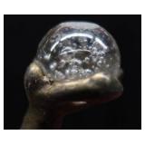 ANTIQUE ? / VINTAGE? GLASS BALL CLAW FOOT STOOL