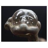 ANTIQUE ? / VINTAGE? GLASS BALL CLAW FOOT STOOL