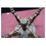 ANTIQUE ? / VINTAGE? GLASS BALL CLAW FOOT STOOL