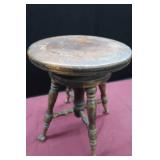 ANTIQUE ? / VINTAGE? GLASS BALL CLAW FOOT STOOL