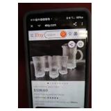 ITTALA ULTIMA THULE PITCHER W/ 5 GLASSES