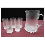 ITTALA ULTIMA THULE PITCHER W/ 5 GLASSES