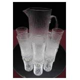 ITTALA ULTIMA THULE PITCHER W/ 5 GLASSES