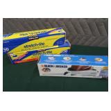 BLACK AND DECKER ELECTRIC KNIFE AND PLASTIC FOOD WRAP