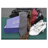 CARRY ON LUGGAGE FULL OF DESIGNER TIES + BONUS SHOES