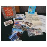 LARGE VINTAGE STAMP COLLECTION + POSTCARDS AND ART