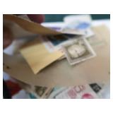 LARGE VINTAGE STAMP COLLECTION + POSTCARDS AND ART