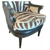 Zebra Print Wingback Club Chair