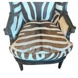 Zebra Print Wingback Club Chair
