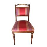 Distinctive Custom Dining Room Table with Eight Hand Carved Italian Silk Upholstered Chairs