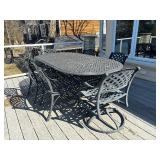 Stylish, Quality Metal Patio Table with Six Chairs