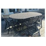 Stylish, Quality Metal Patio Table with Six Chairs