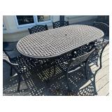 Stylish, Quality Metal Patio Table with Six Chairs