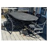 Stylish, Quality Metal Patio Table with Six Chairs