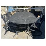 Stylish, Quality Metal Patio Table with Six Chairs