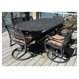 Stylish, Quality Metal Patio Table with Six Chairs