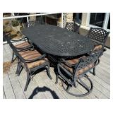 Stylish, Quality Metal Patio Table with Six Chairs